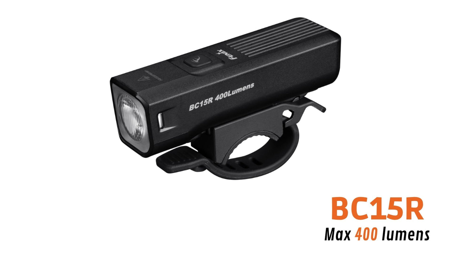 Fenix BC15R - Lampe de vélo - 400 lumens - Rechargeable USB-C - Revendeur Officiel Lampes FENIX depuis 2008 | Votre Boutique en ligne FENIX®