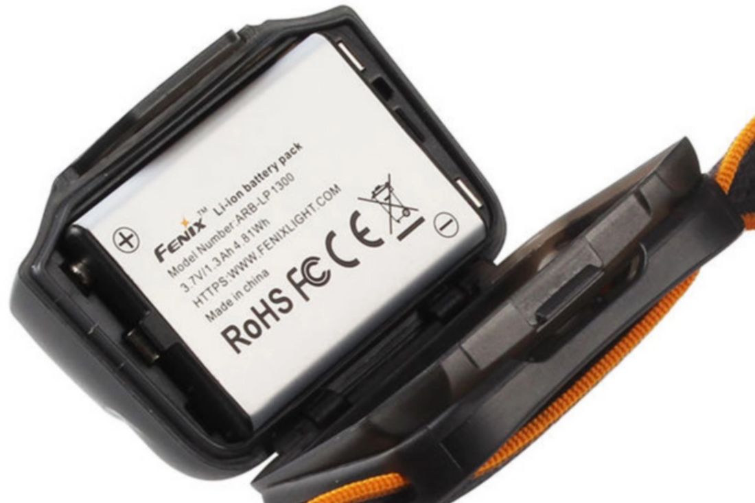 Fenix ARB-LP1300 - Batterie pour lampe frontale HL18RW - Revendeur Officiel Lampes FENIX depuis 2008 | Votre Boutique en ligne FENIX®