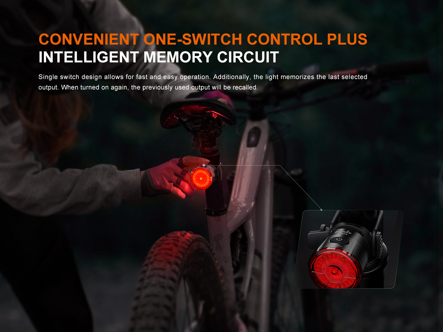 Fenix BC06R - Feu arrière de vélo à détection de freinage intelligent - 90 lumens - Revendeur Officiel Lampes FENIX depuis 2008 | Votre Boutique en ligne FENIX®