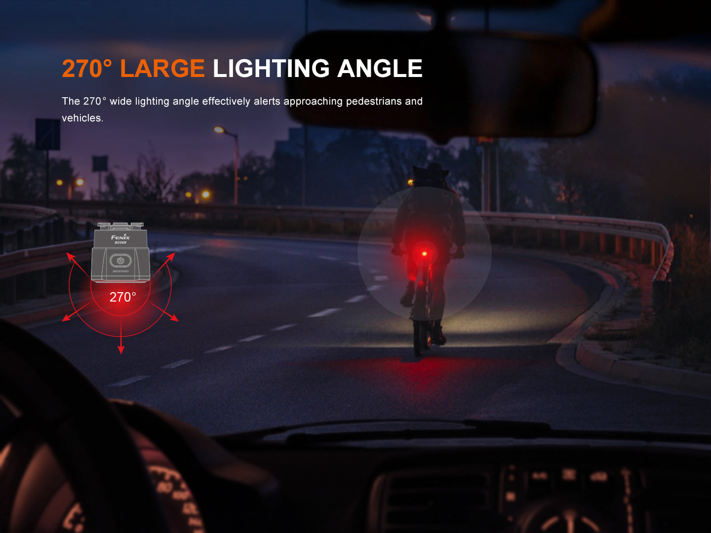 Fenix BC06R - Feu arrière de vélo à détection de freinage intelligent - 90 lumens - Revendeur Officiel Lampes FENIX depuis 2008 | Votre Boutique en ligne FENIX®