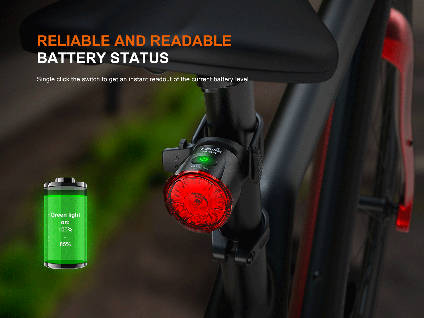 Fenix BC06R - Feu arrière de vélo à détection de freinage intelligent - 90 lumens - Revendeur Officiel Lampes FENIX depuis 2008 | Votre Boutique en ligne FENIX®