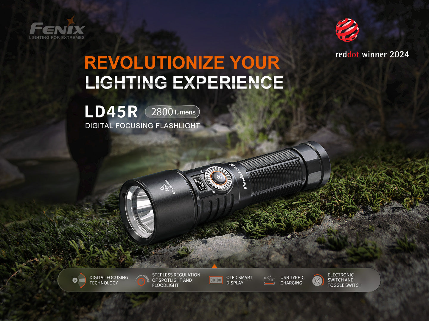 Fenix LD45R - Lampe de poche extérieure à mise au point numérique - 2800 lumens - Revendeur Officiel Lampes FENIX depuis 2008 | Votre Boutique en ligne FENIX®