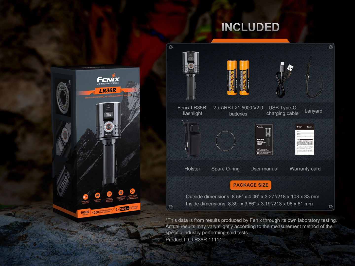 Fenix LR36R - 10000 lumens - 1260 mètres de portée - Laser blanc - Revendeur Officiel Lampes FENIX depuis 2008 | Votre Boutique en ligne FENIX®