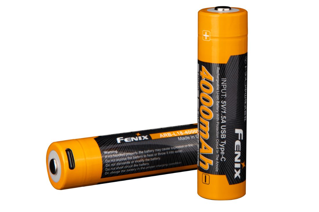 Fenix ARB-L18-4000U Batterie rechargeable 3.6V - 4000mAh - USB-C - Revendeur Officiel Lampes FENIX depuis 2008 | Votre Boutique en ligne FENIX®