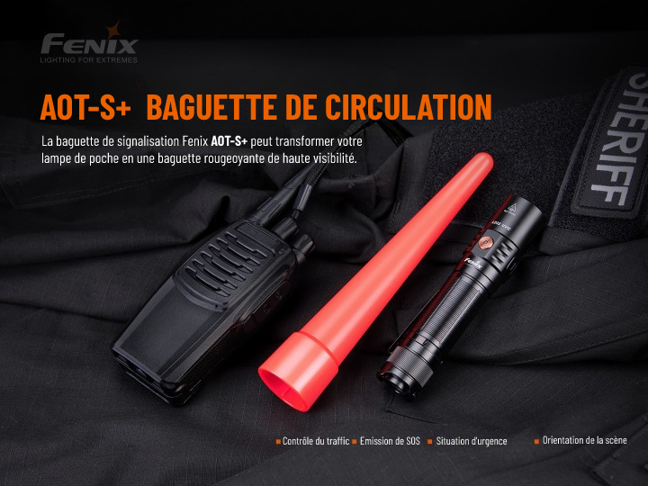 Diffuseur AOT-S+ - Cône de circulation rouge - Revendeur Officiel Lampes FENIX depuis 2008 | Votre Boutique en ligne FENIX®