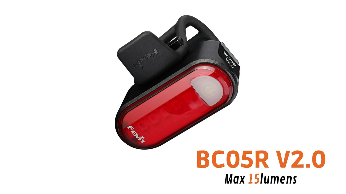 Fenix BC05R V2.0 - Feu arrière de vélo rechargeable - 15 lumens