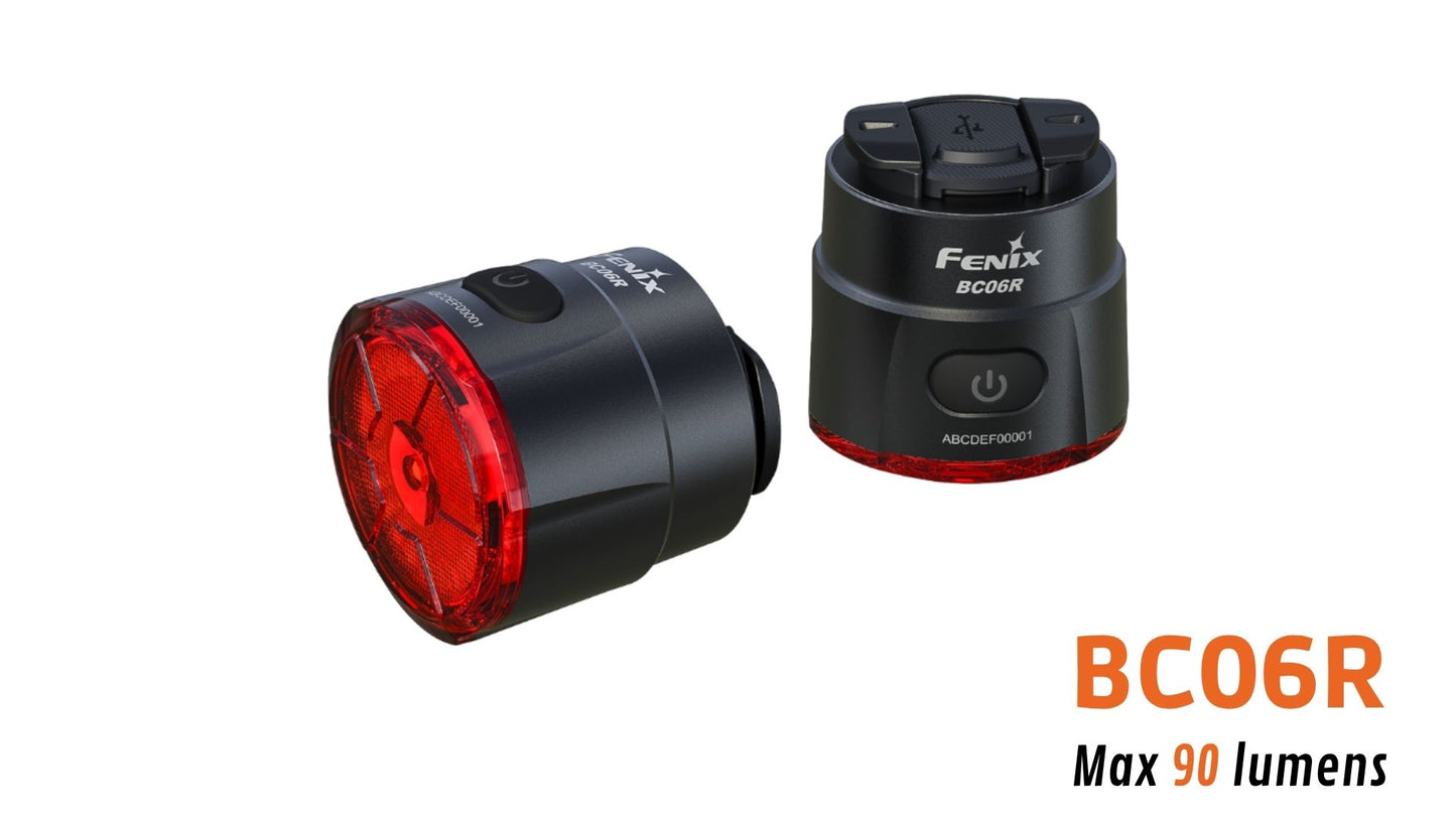 Fenix BC06R - Feu arrière de vélo à détection de freinage intelligent - 90 lumens - Revendeur Officiel Lampes FENIX depuis 2008 | Votre Boutique en ligne FENIX®