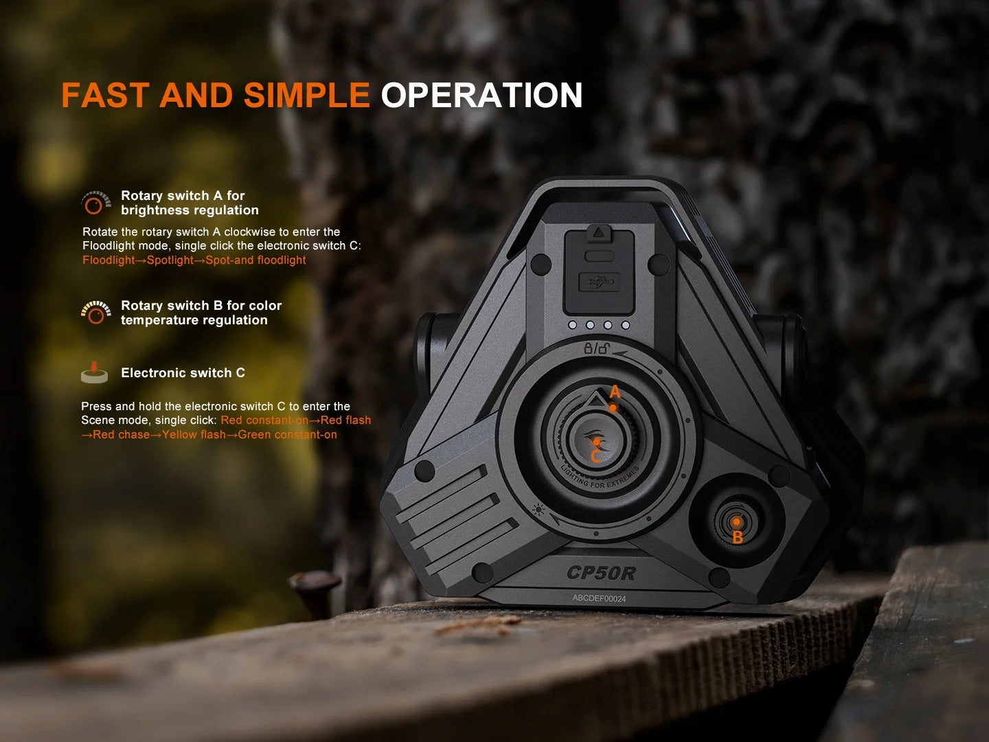 Fenix CP50R - Lanterne de camping multifonctionnelle - 5500 lumens