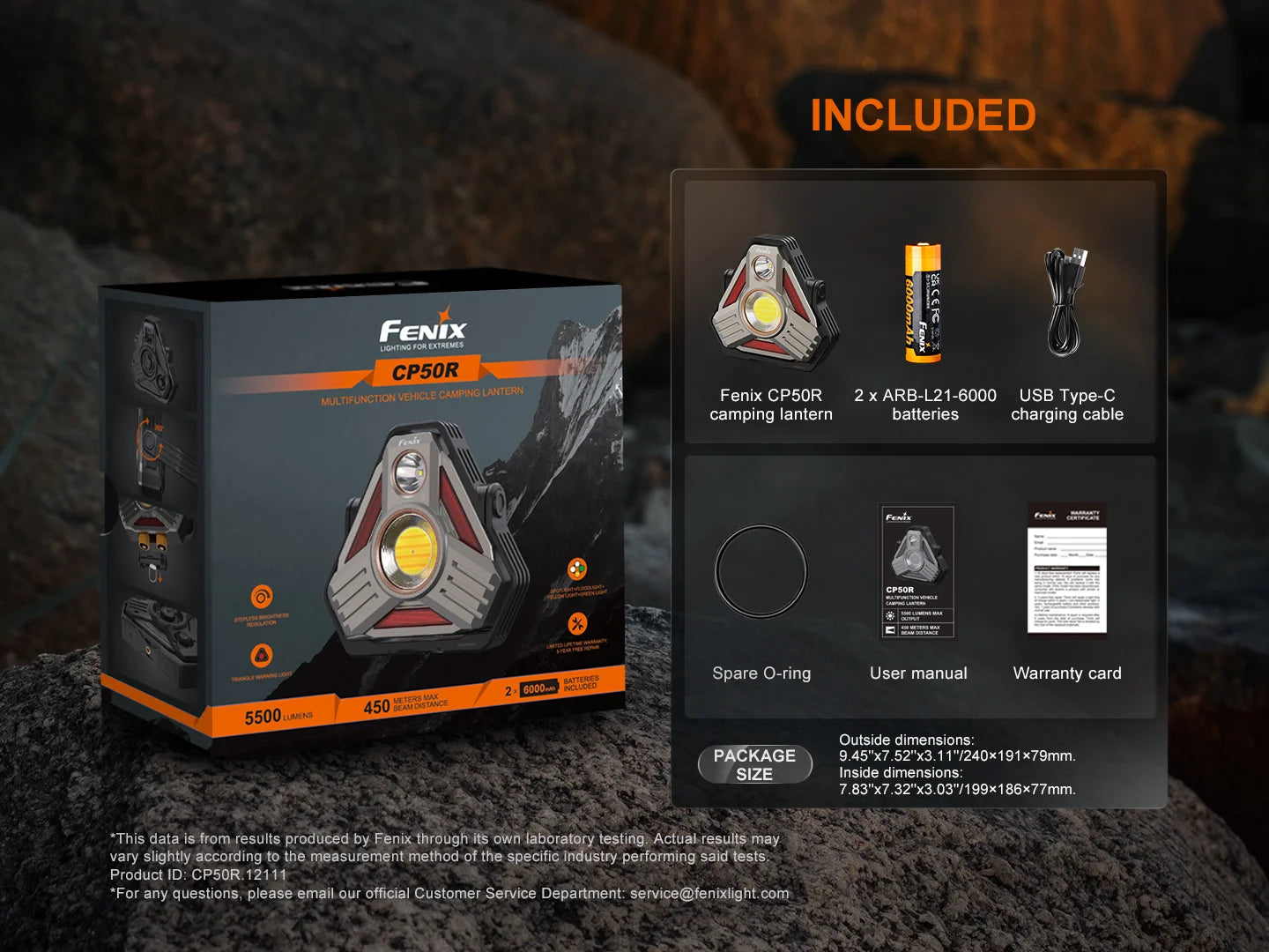 Fenix CP50R - Lanterne de camping multifonctionnelle - 5500 lumens