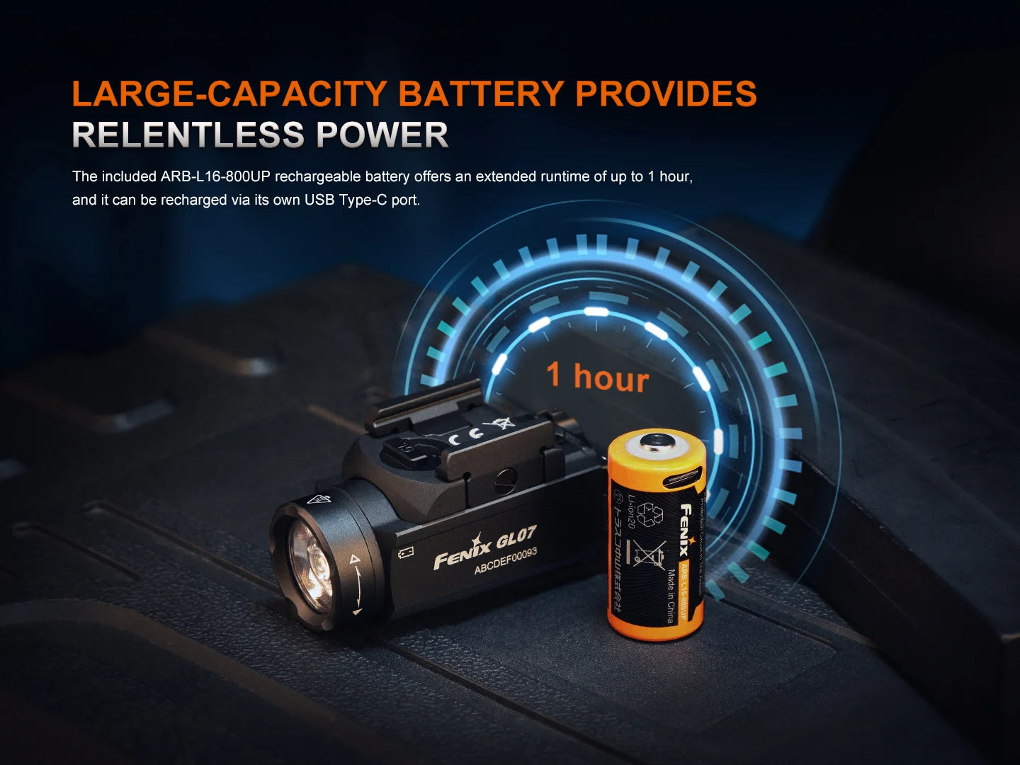 Fenix GL07 - Lampe d'arme compacte - 700 Lumens
