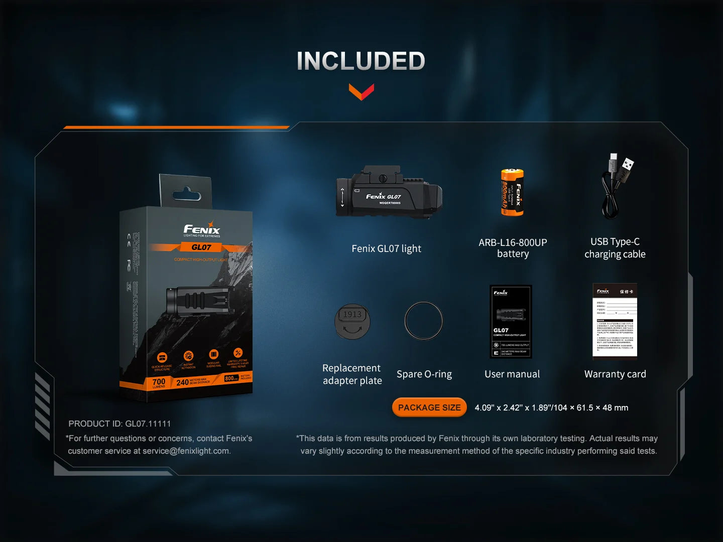 Fenix GL07 - Lampe d'arme compacte - 700 Lumens