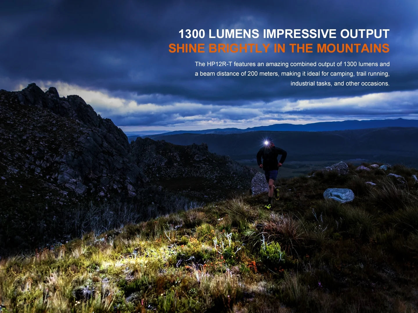 Fenix HP12R-T - Lampe frontale de trail running - 1300 lumens - Rechargeable USB-C