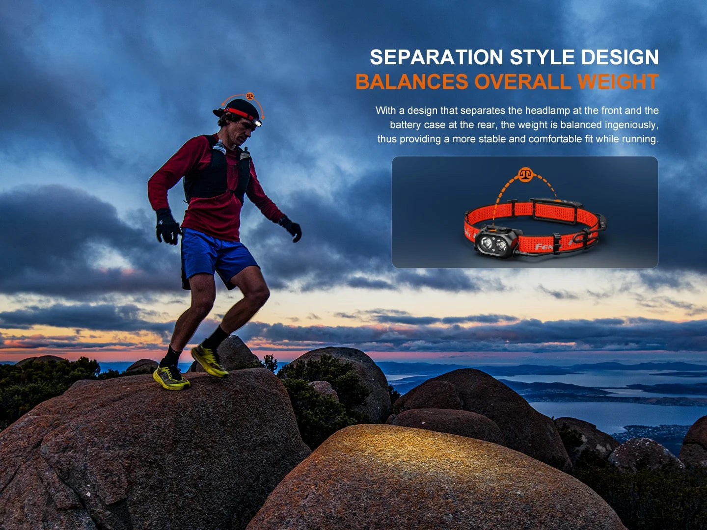 Fenix HP12R-T - Lampe frontale de trail running - 1300 lumens - Rechargeable USB-C