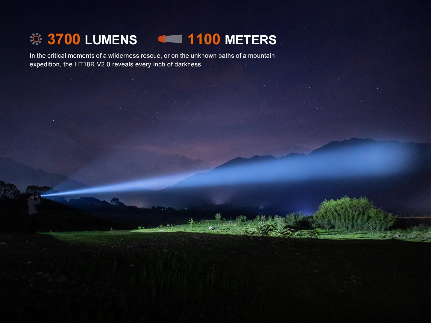 Fenix HT18R V2.0 - Lampe de poche multimodes longue portée - 3700 lumens