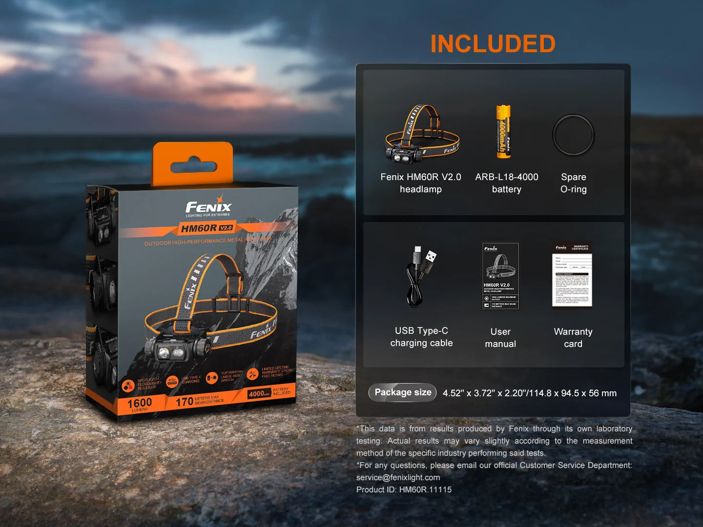 Fenix HM60R V2.0 - Lampe frontale haute performance - 1600 lumens