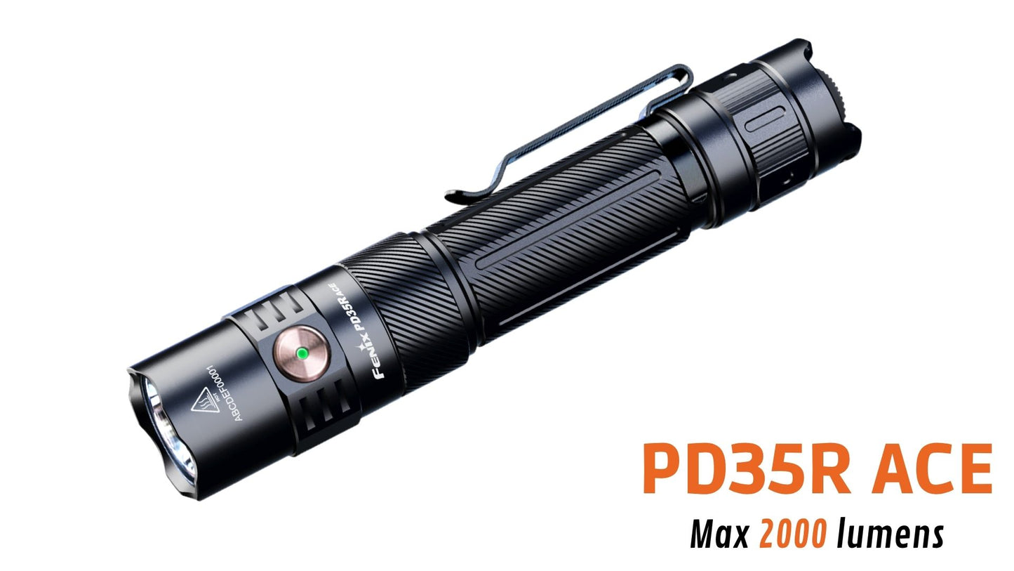 Fenix PD35R ACE Lampe de poche multimode - 2000 lumens - Rechargeable USB-C - Revendeur Officiel Lampes FENIX depuis 2008 | Votre Boutique en ligne FENIX®