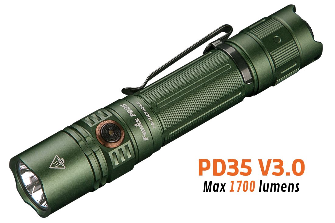 Fenix PD35 V3.0 Tropical Nouvelle génération de lampe tactique haute performance - 1700 lumens - Revendeur Officiel Lampes FENIX depuis 2008 | Votre Boutique en ligne FENIX®