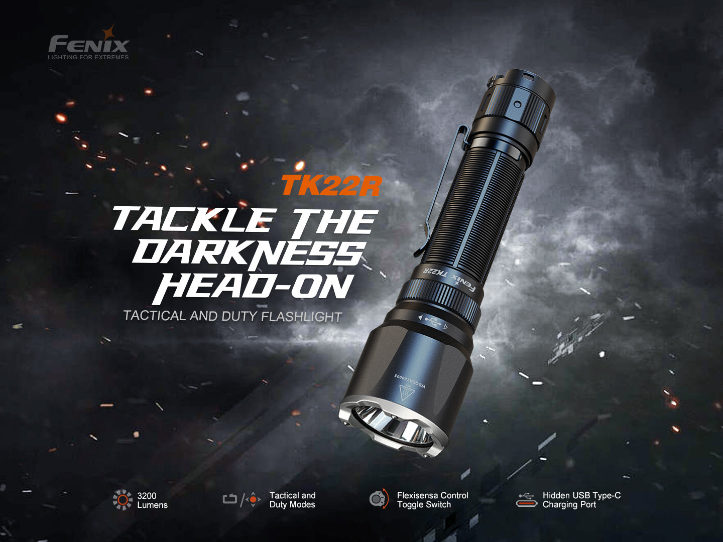 Fenix TK22R - Lampe tactique 3200 lumens - interrupteur FlexiSensa - Rechargeable - Revendeur Officiel Lampes FENIX depuis 2008 | Votre Boutique en ligne FENIX®