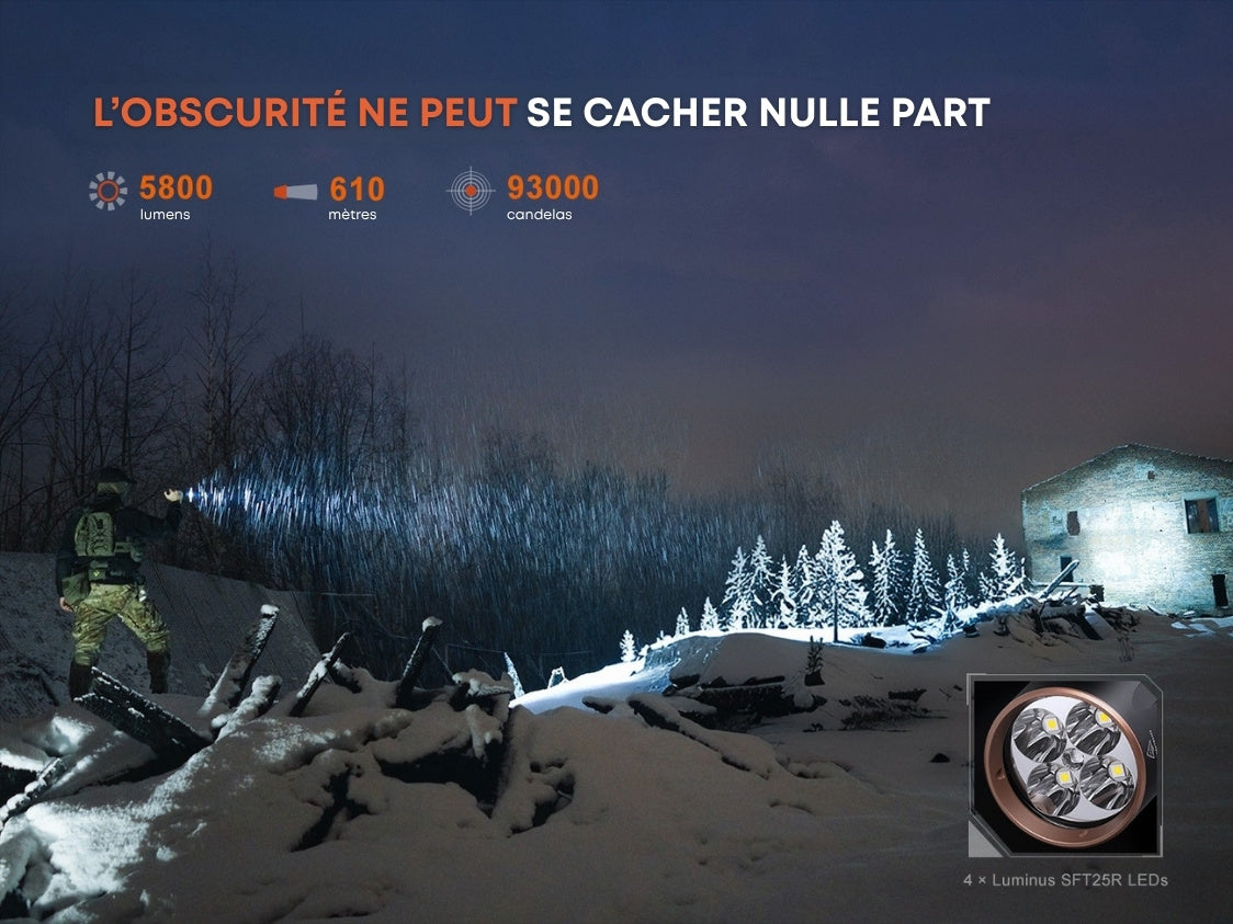 Fenix TK35R Lampe de poche haute performance multimodes - 5800 lumens - Rechargeable USB-C - Revendeur Officiel Lampes FENIX depuis 2008 | Votre Boutique en ligne FENIX®