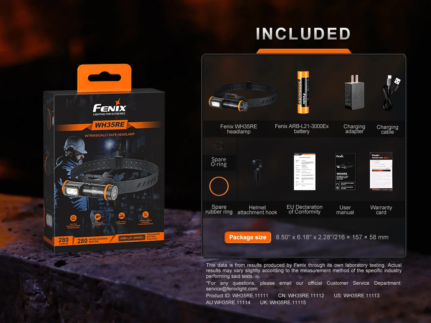 Fenix WH35RE - Lampe frontale à sécurité intrinsèque  - 280 lumens