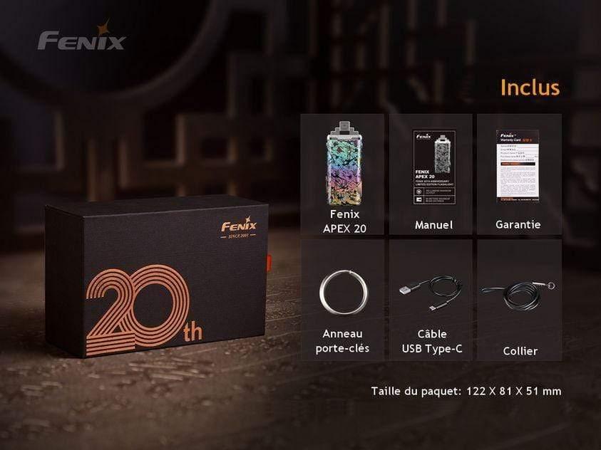 Fenix APEX 20 - Mix Iridescent Titane édition limitée et numérotée spéciale 20 ans de Fenix Revendeur Officiel Lampes FENIX depuis 2008 | Votre Boutique en ligne FENIX®