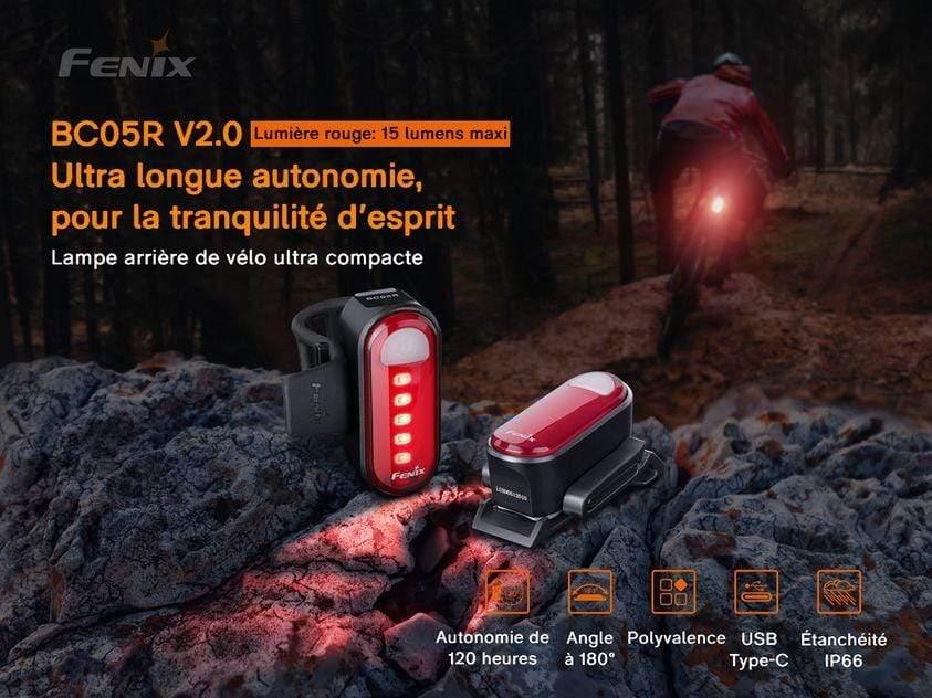 Fenix BC05R V2.0 - feu arrière de vélo rechargeable Site Officiel FENIX® - Votre boutique en ligne Fenix®