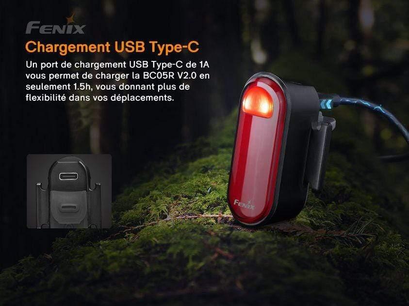 Fenix BC05R V2.0 - feu arrière de vélo rechargeable Site Officiel FENIX® - Votre boutique en ligne Fenix®