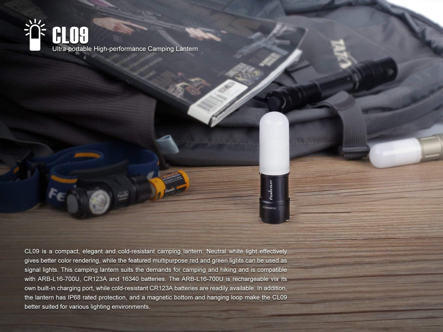 Fenix CL09 - Lampe LED pour camping - 200 lumens - modèle Gris Site Officiel FENIX® - Votre boutique en ligne Fenix®