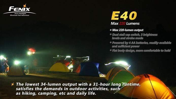 Fenix E40 - CREE XP-E R4 - 220 Lumens Site Officiel FENIX® - Votre boutique en ligne Fenix®