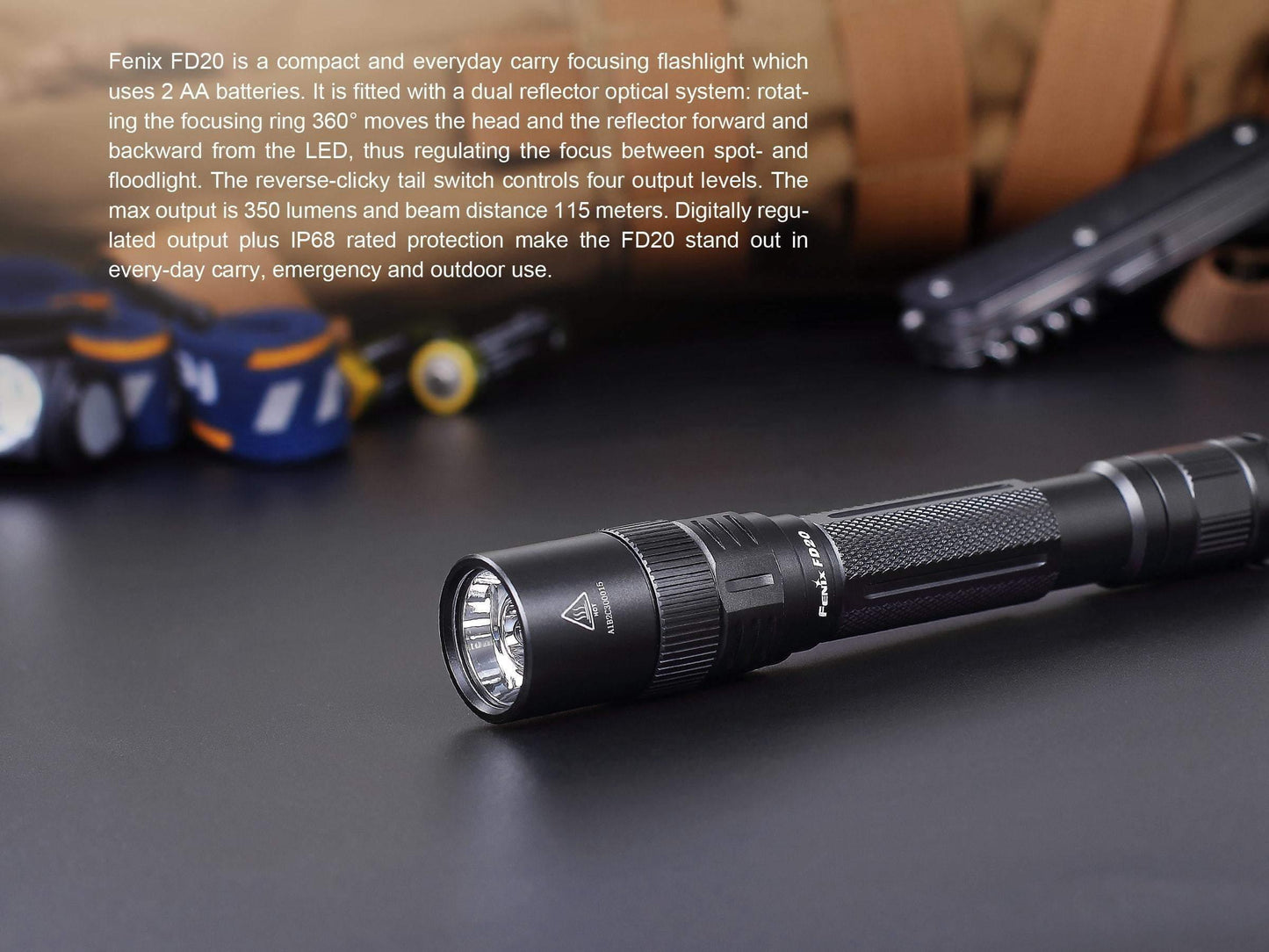Fenix FD20 - 350 Lumens - avec 2 piles AA Site Officiel FENIX® - Votre boutique en ligne Fenix®