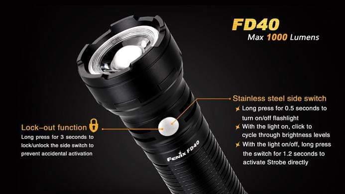 Fenix FD40 - Faisceau réglable - 1000 Lumens Site Officiel FENIX® - Votre boutique en ligne Fenix®