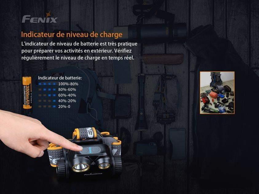 Fenix HM65R Frontale - double faisceau - 1400 lumens - rechargeable Site Officiel FENIX® - Votre boutique en ligne Fenix®