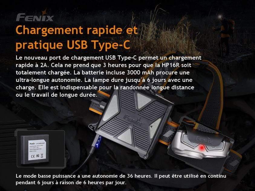 Fenix HP16R - 1700 lumens - rechargeable USB-C - pack complet Site Officiel FENIX® - Votre boutique en ligne Fenix®