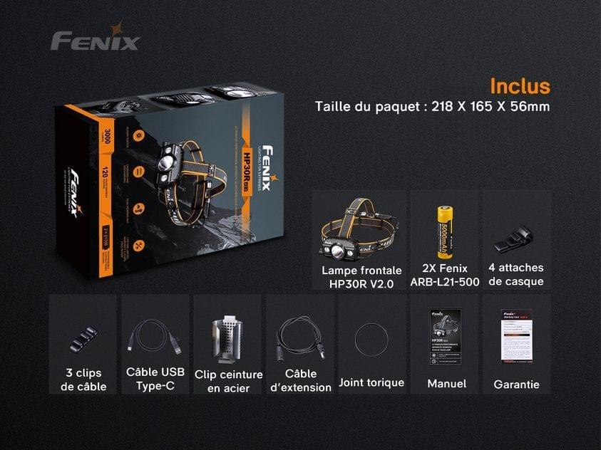 Fenix HP30R V2.0 - Frontale double faisceau - 3000 lumens Pack complet Revendeur Officiel Lampes FENIX depuis 2008 | Votre Boutique en ligne FENIX®