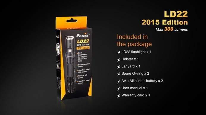 Fenix LD22 édition 2015 - 300 Lumens - avec Piles Site Officiel FENIX® - Votre boutique en ligne Fenix®