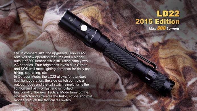 Fenix LD22 édition 2015 - 300 Lumens - avec Piles Site Officiel FENIX® - Votre boutique en ligne Fenix®