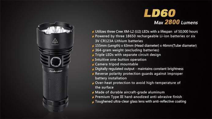 Fenix LD60 - 2800 Lumens Site Officiel FENIX® - Votre boutique en ligne Fenix®