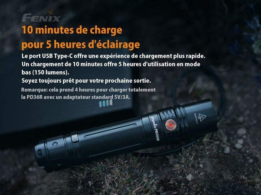 Fenix PD36R - 1600 lumens et 283 mètres de portée - autonomie 5000mAh avec batterie rechargeable USB incluse Site Officiel FENIX® - Votre boutique en ligne Fenix®