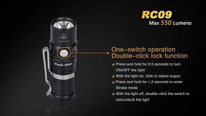 Fenix RC09 - 550 Lumens Rechargeable Site Officiel FENIX® - Votre boutique en ligne Fenix®