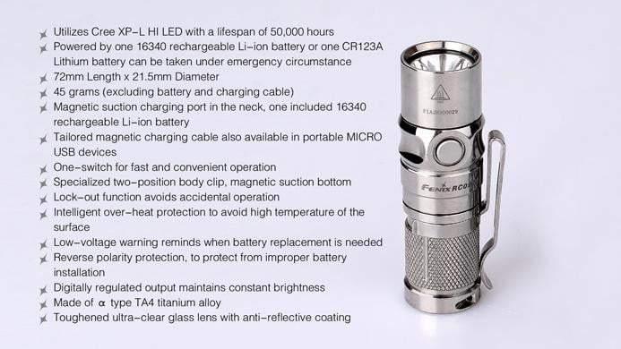 Fenix RC09 TI - édition limitée - 550 Lumens Site Officiel FENIX® - Votre boutique en ligne Fenix®