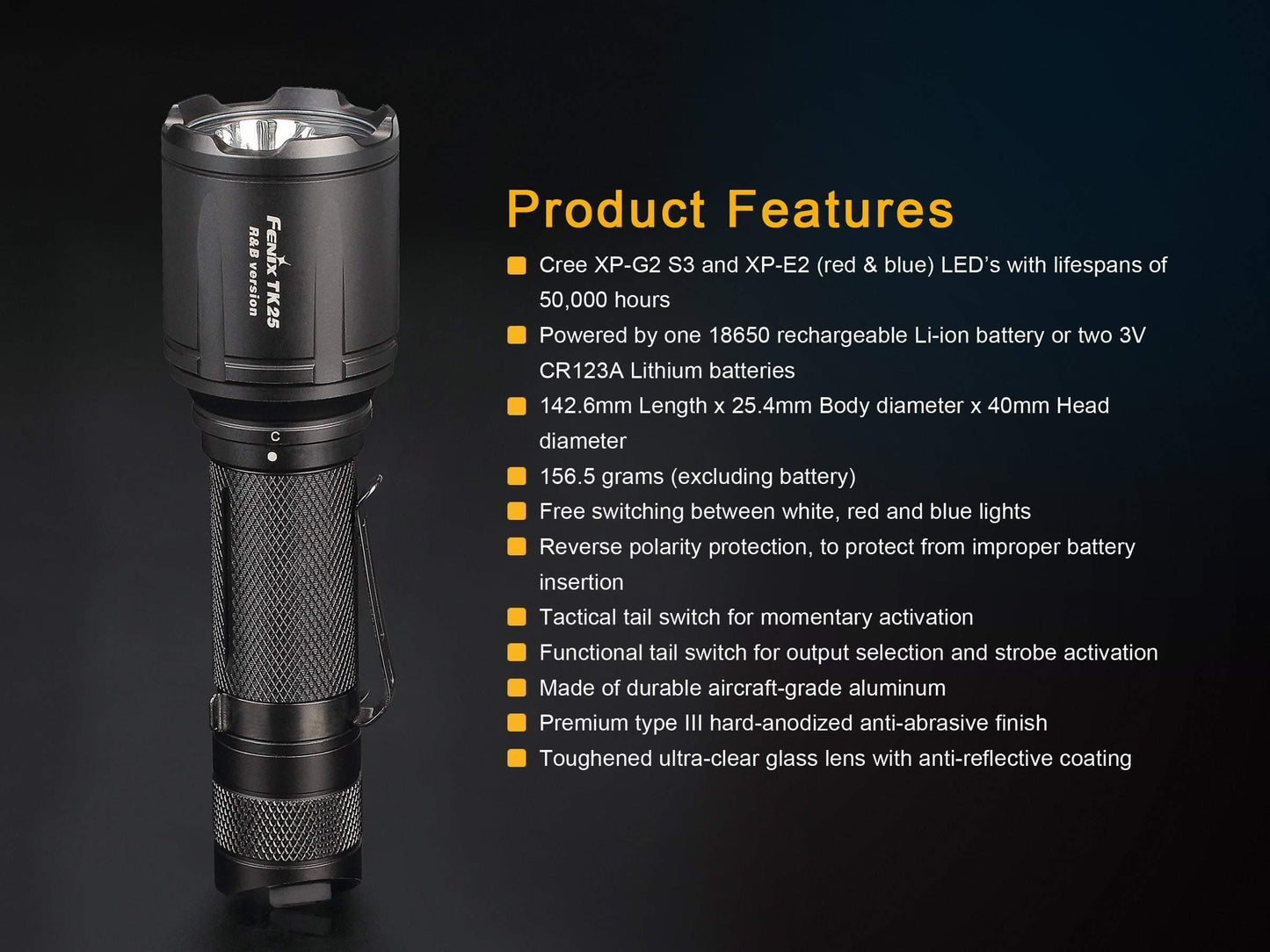 Fenix TK25 R&B - 1000 Lumens Site Officiel FENIX® - Votre boutique en ligne Fenix®