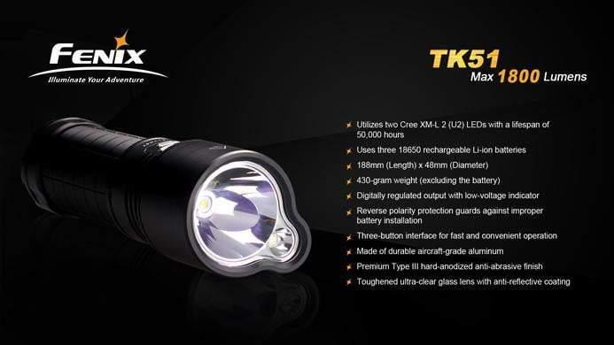 Fenix TK51 - 1800 LUMENS Site Officiel FENIX® - Votre boutique en ligne Fenix®