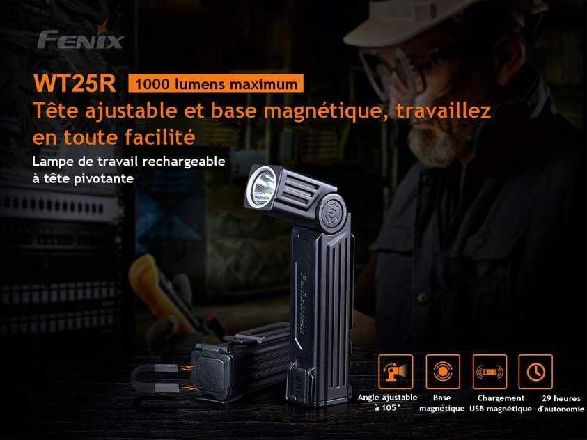 Fenix WT25R lampe professionnelle rechargeable à tête pivotante - 1000 lumens Site Officiel FENIX® - Votre boutique en ligne Fenix®