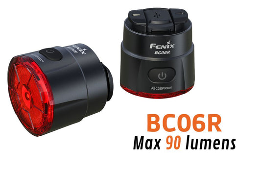 Fenix BC06R - Feu arrière de vélo à détection de freinage intelligent - 90 lumens - Revendeur Officiel Lampes FENIX depuis 2008 | Votre Boutique en ligne FENIX®