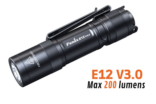 Fenix E12 V3.0 - Lampe de poche - 200 lumens - Revendeur Officiel Lampes FENIX depuis 2008 | Votre Boutique en ligne FENIX®