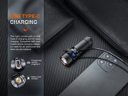 Fenix E18R V2.0 - Lampe de poche rechargeable - 1200 lumens - Coffret Cadeau