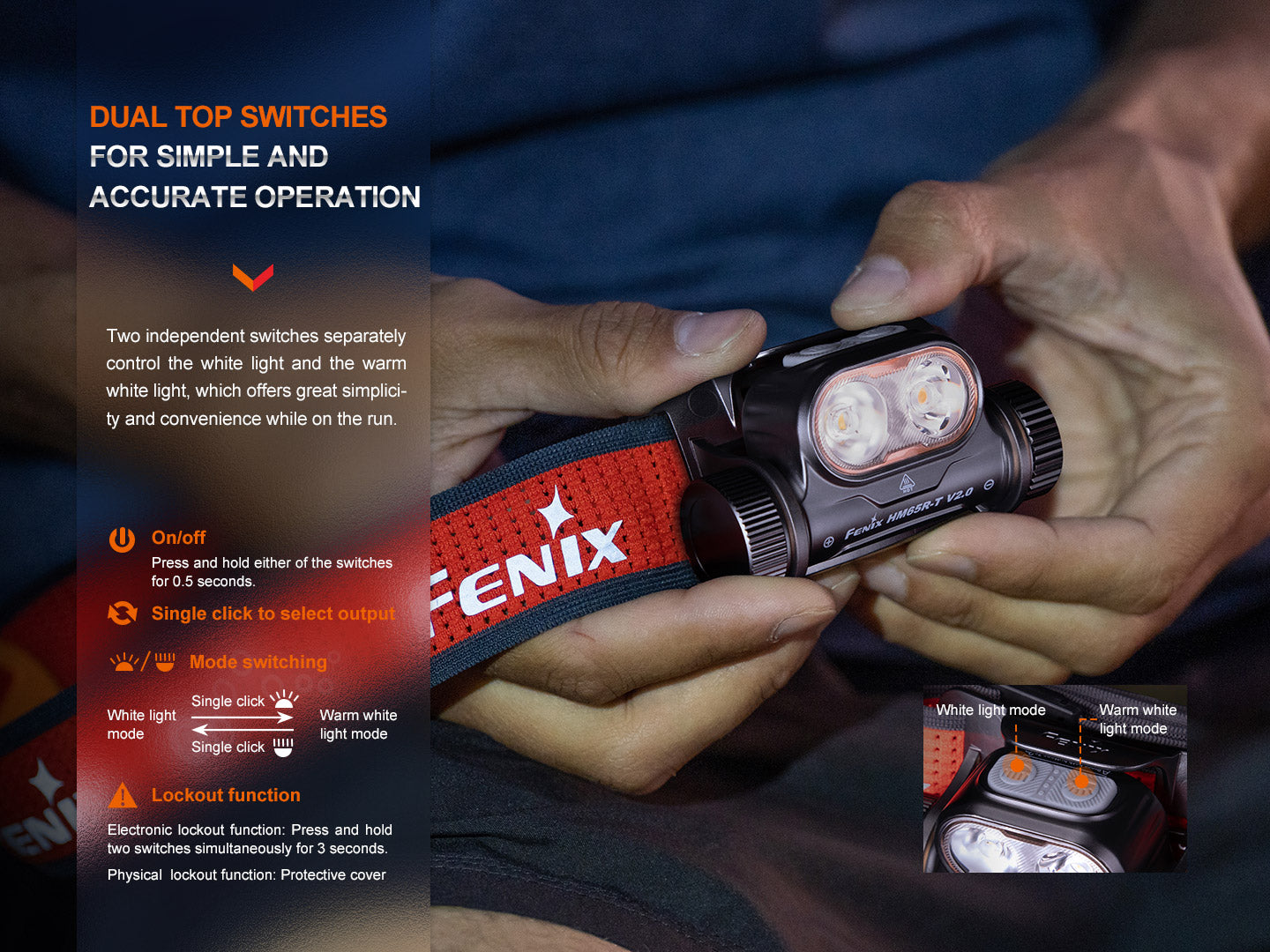 Fenix HM65R-T V2.0 - 1600 LUMENS - Rechargeable USB-C - Revendeur Officiel Lampes FENIX depuis 2008 | Votre Boutique en ligne FENIX®