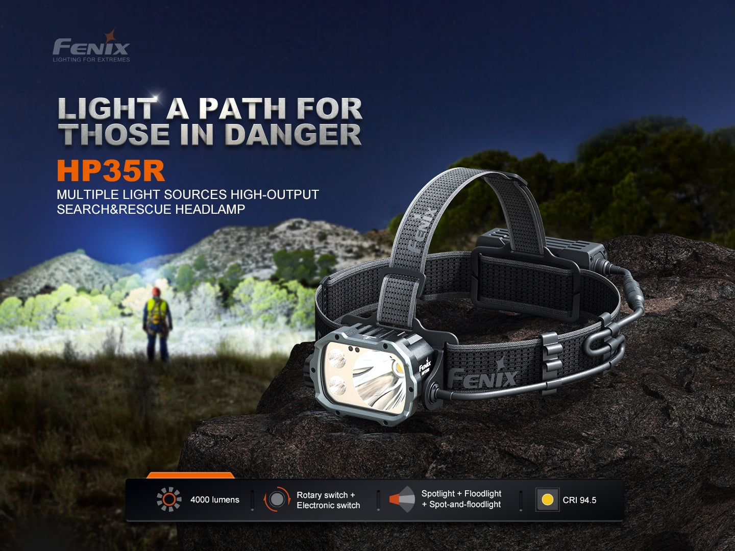 Fenix HP35R SAR - Lampe frontale rechargeable USB-C - 4000 lumens - 450 mètres de portée - Revendeur Officiel Lampes FENIX depuis 2008 | Votre Boutique en ligne FENIX®