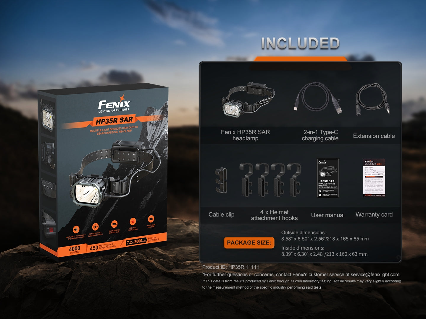 Fenix HP35R SAR - Lampe frontale rechargeable USB-C - 4000 lumens - 450 mètres de portée - Revendeur Officiel Lampes FENIX depuis 2008 | Votre Boutique en ligne FENIX®