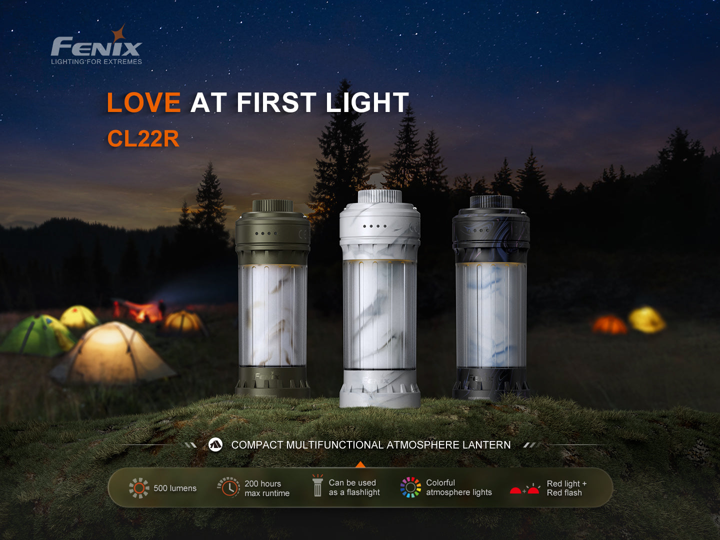 Fenix CL22R - Lanterne multifonction rechargeable USB-C - 500 lumens